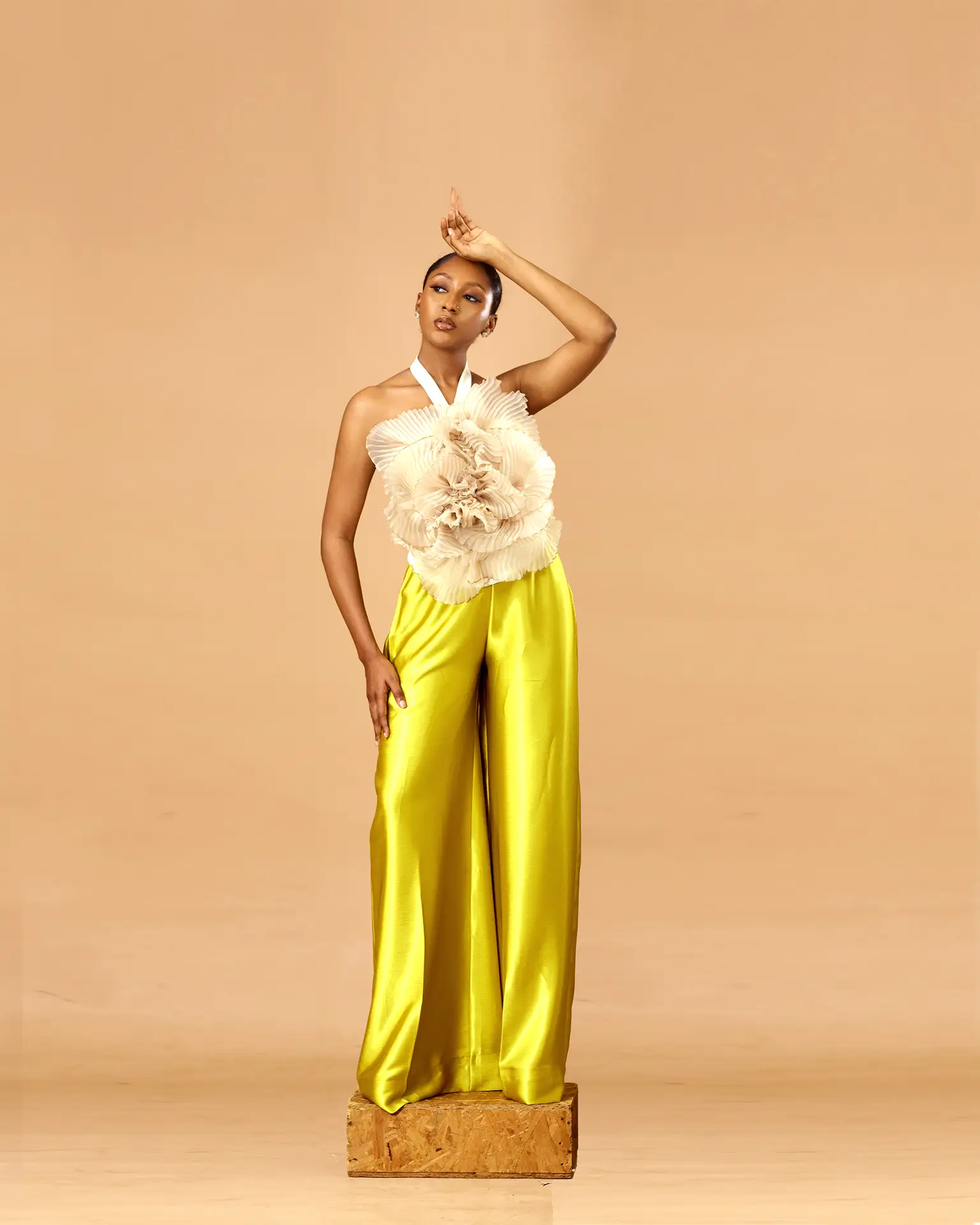 The Sun-Rose Top & Olive-Gold Pant